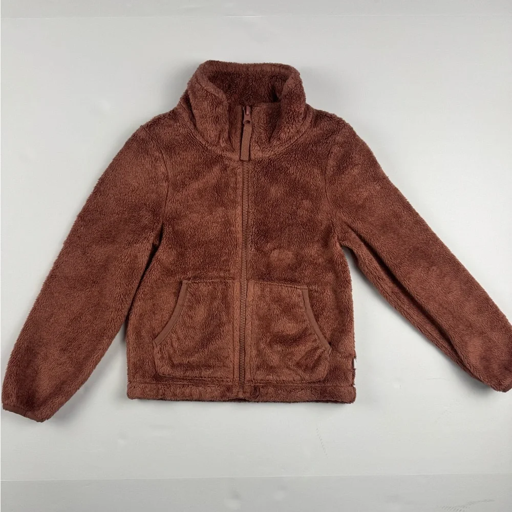 Tommy Bahama Brown Fleece Full Zip with pockets jacket size 5